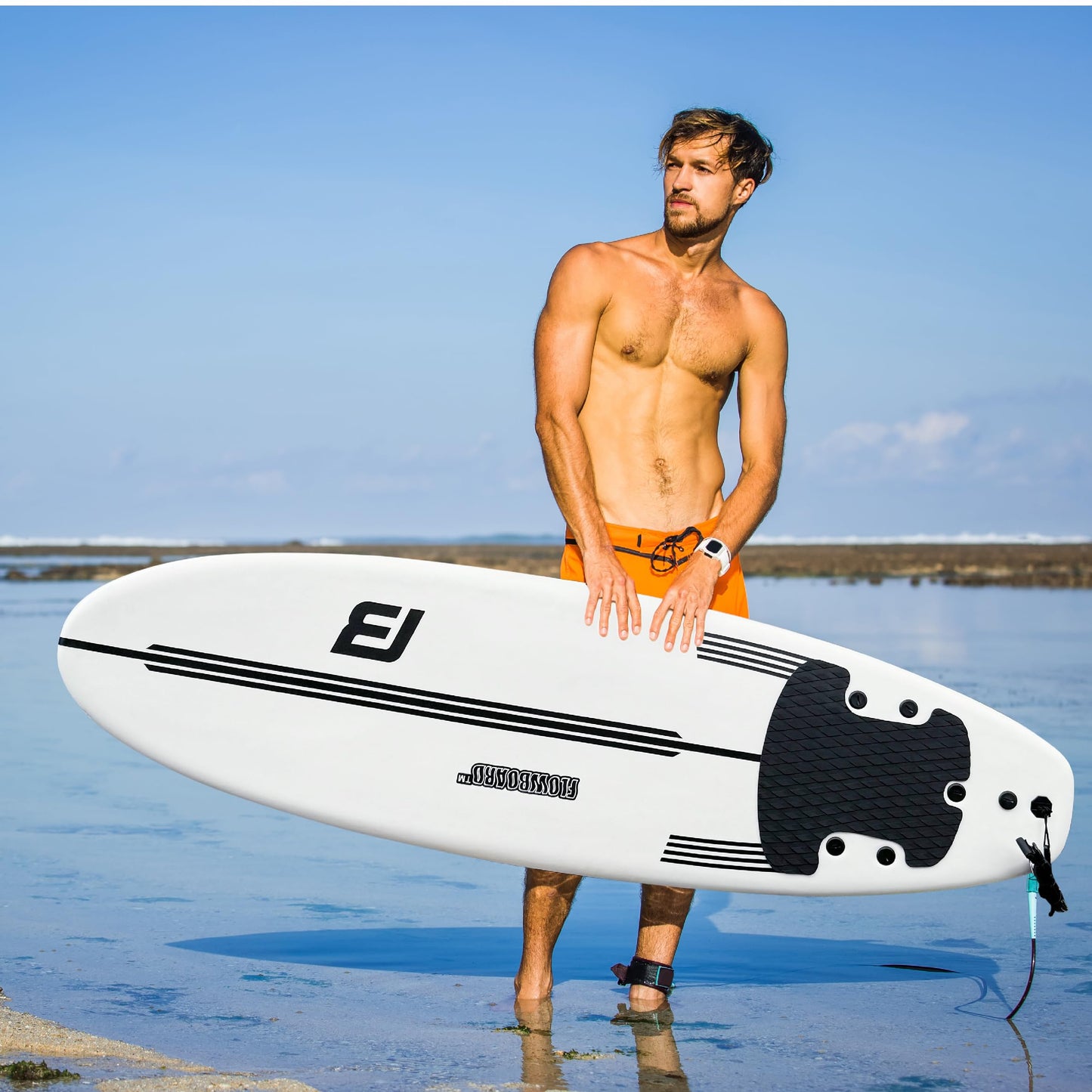 Soft Foam Surfboard with Fins and Leash for Beginners & All Levels