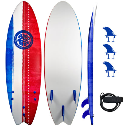 Bloo Tide 6’ Swallow Tail Soft Surfboard