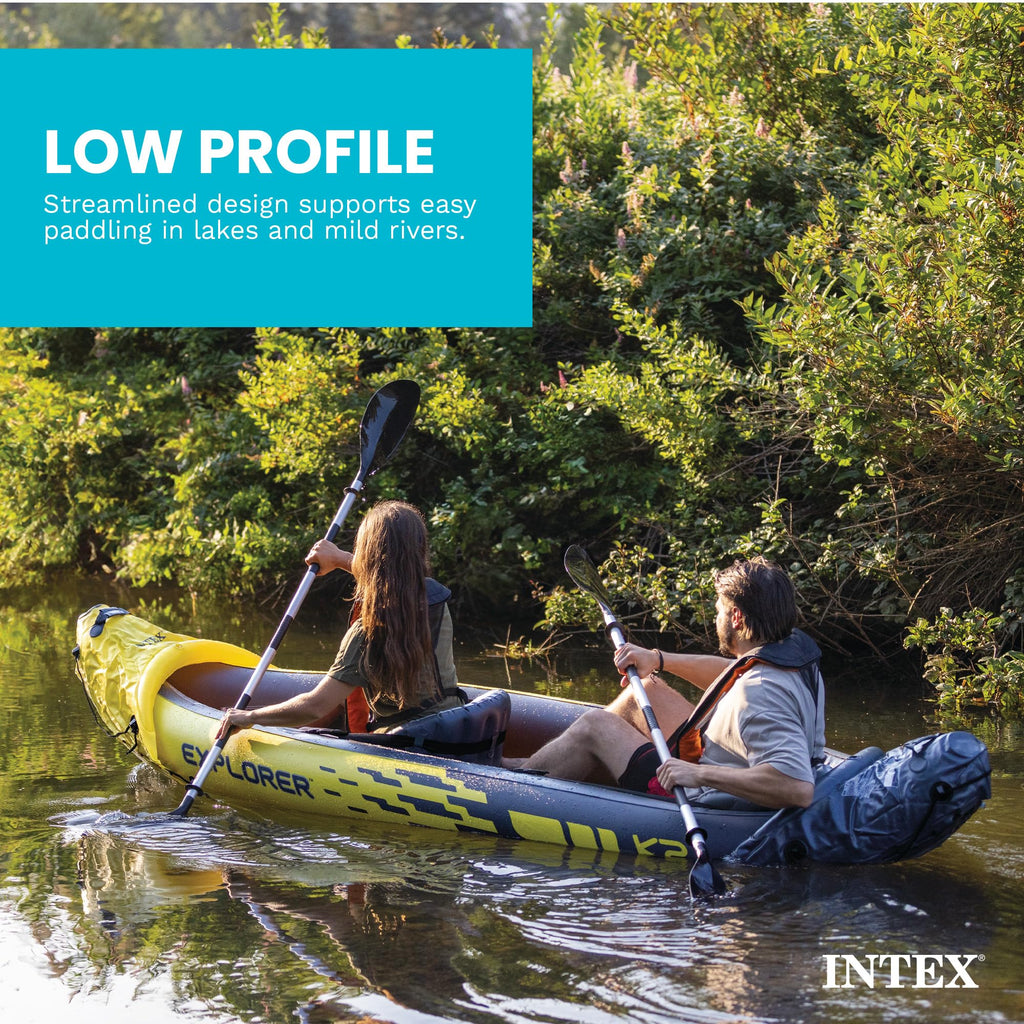 Inflatable Kayak Set with Aluminum Oars, Pump & Adjustable Seats