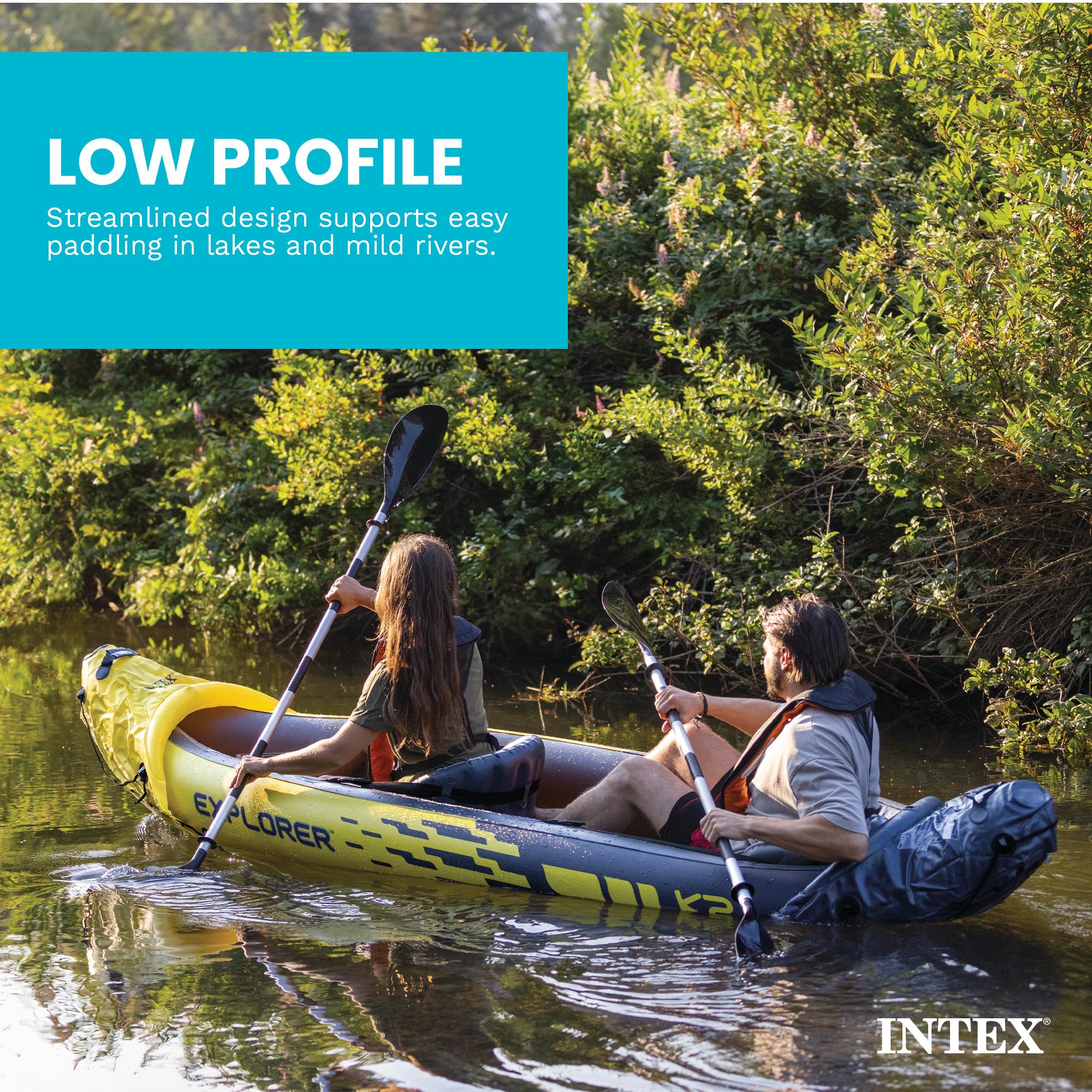 Inflatable Kayak Set with Aluminum Oars, Pump & Adjustable Seats
