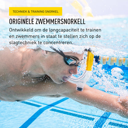 Center Mount Swim Snorkel for Adults with Adjustable Fit & Purge Valve