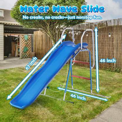 Backyard Water Slide with 3-Zone Spray Sprinkler for Outdoor Fun