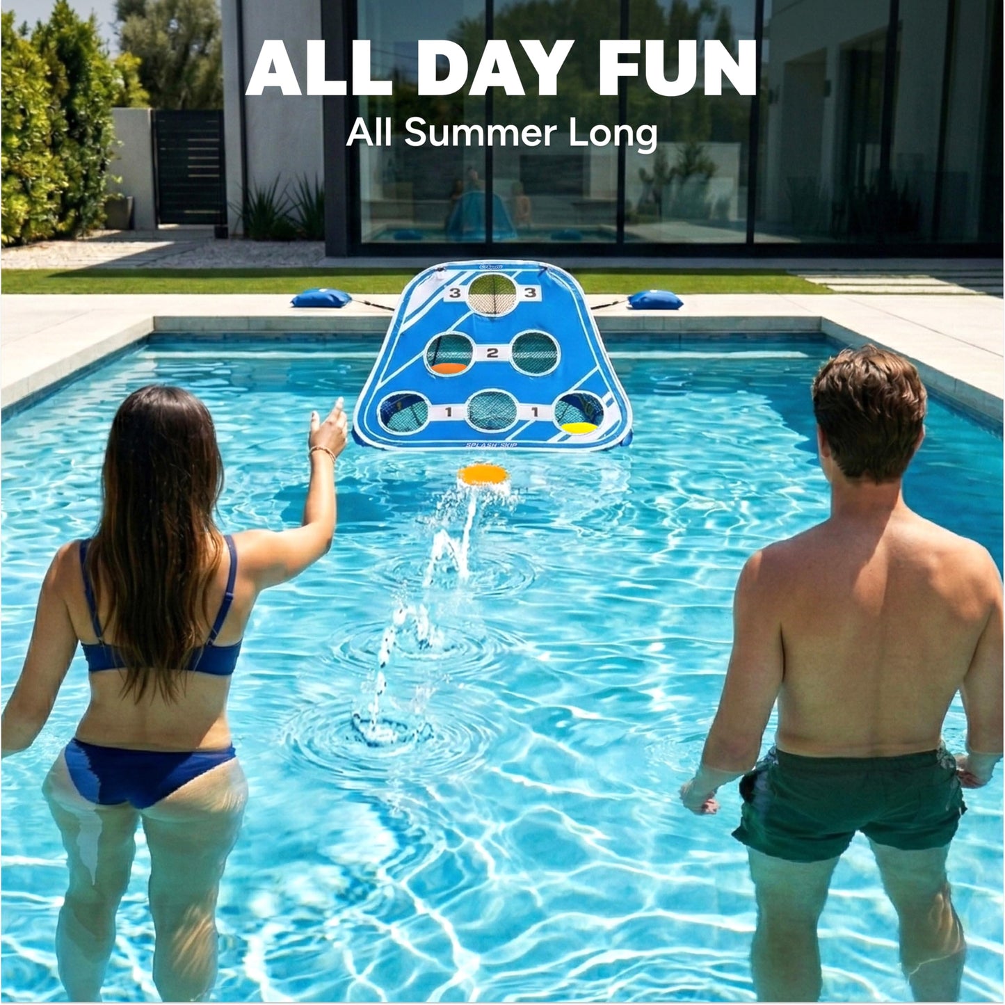 Floating Pool Cornhole Game for Adults & Family Water Fun