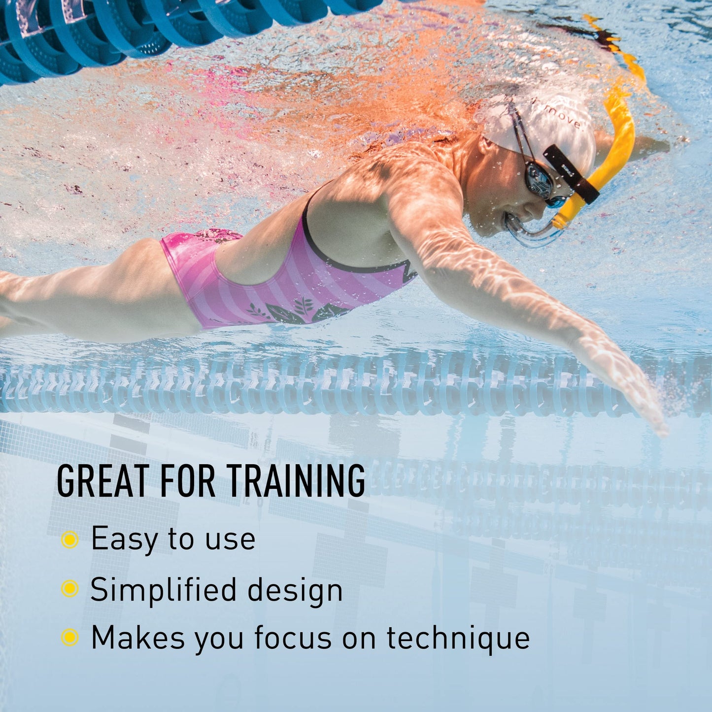 Freestyle Center Mount Swim Snorkel for Adults with Training Design