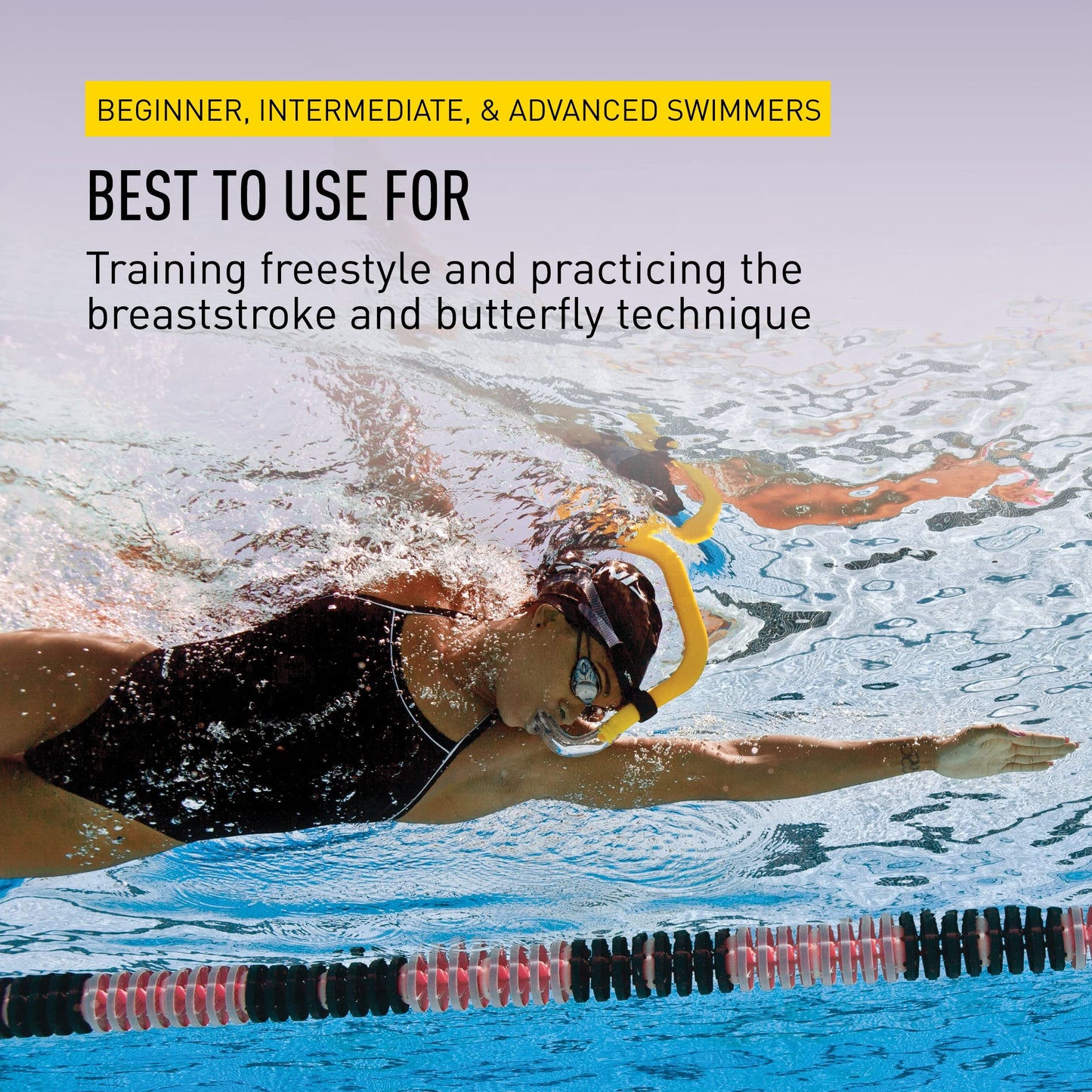 Freestyle Center Mount Swim Snorkel for Adults with Training Design