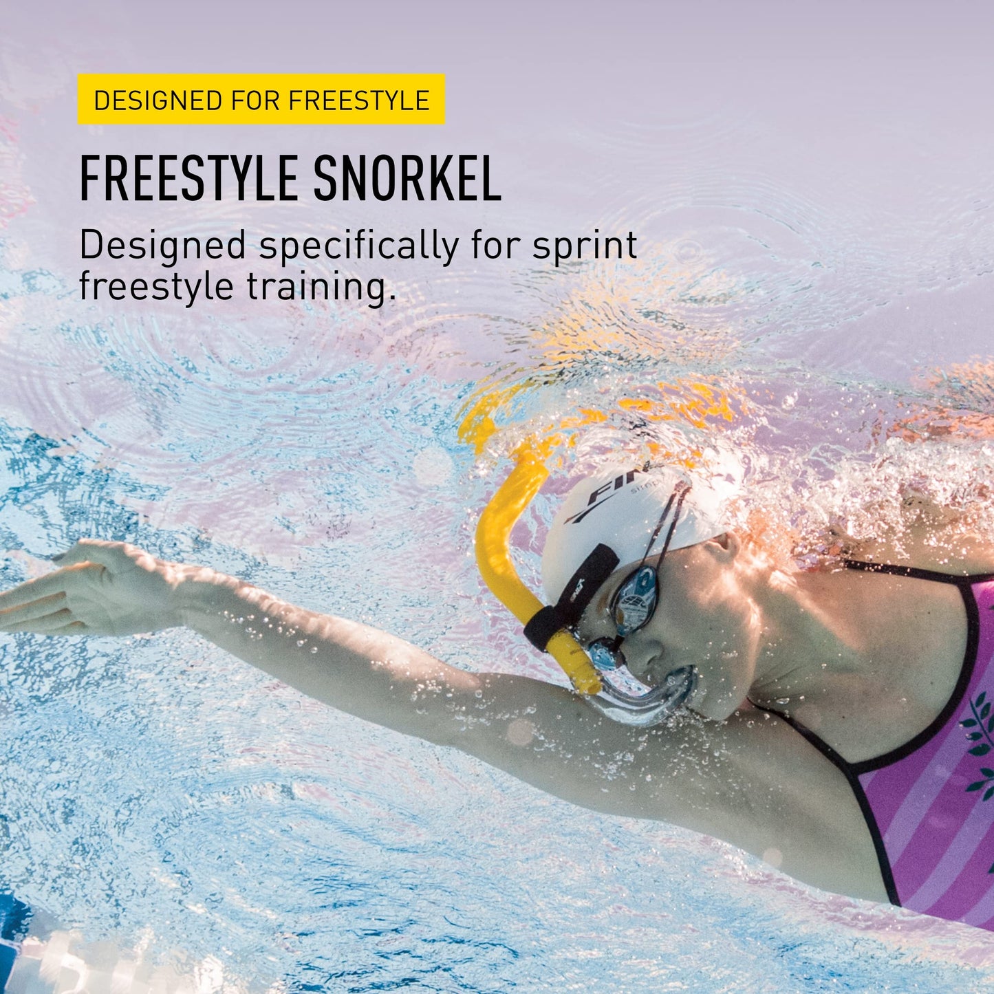 Freestyle Center Mount Swim Snorkel for Adults with Training Design