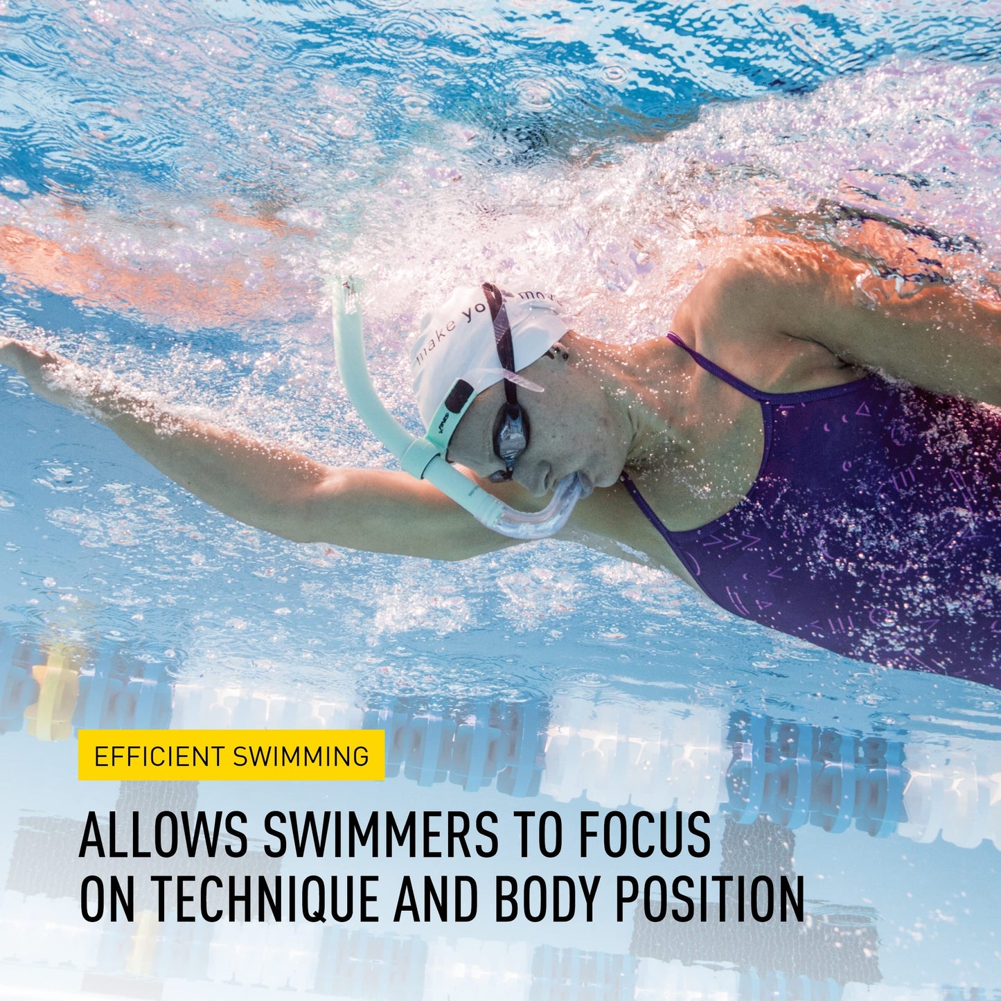 Center Mount Swim Snorkel for Adults with Adjustable Fit Training Design