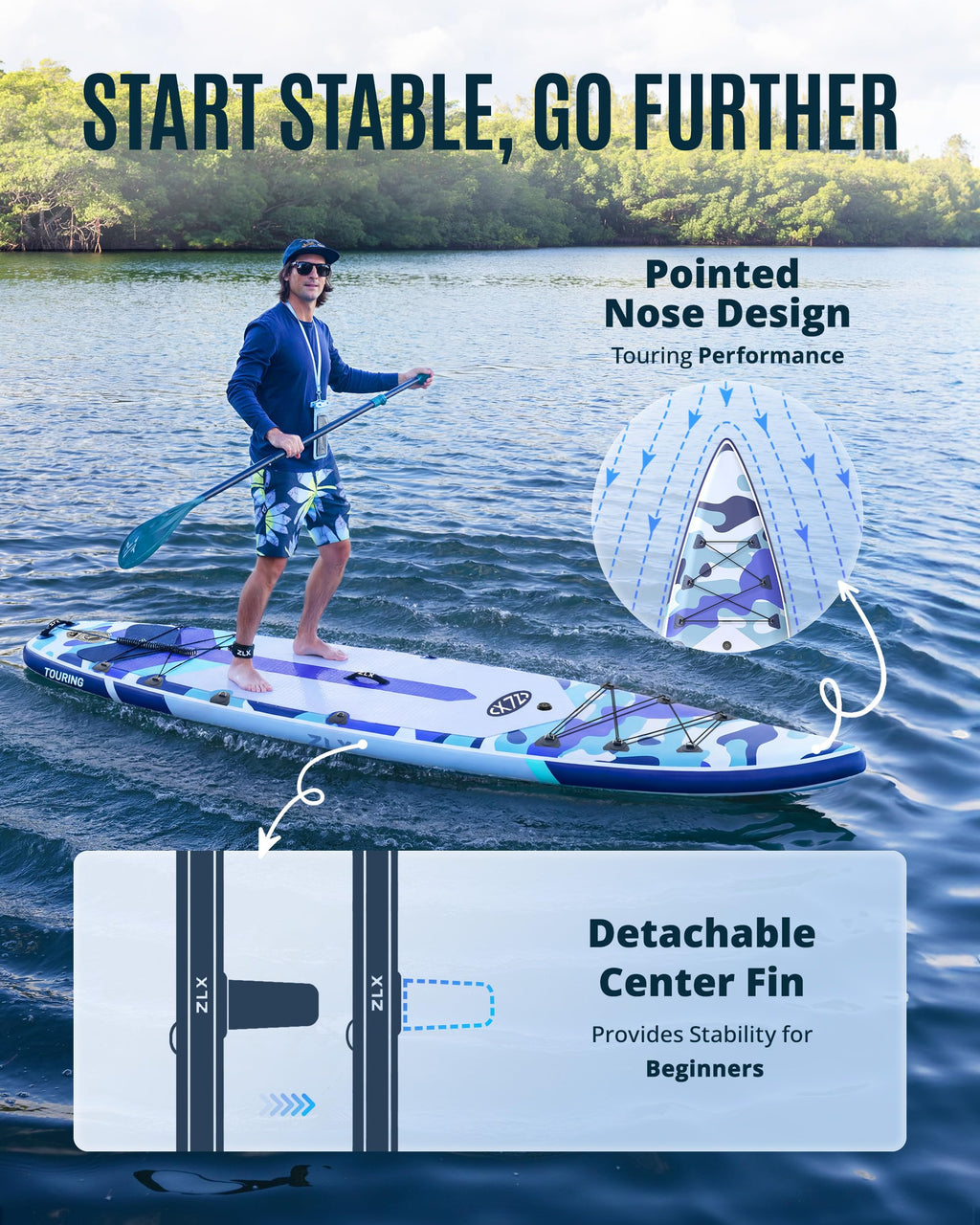 11'6" Inflatable Stand Up Paddle Board for Beginners with Accessories