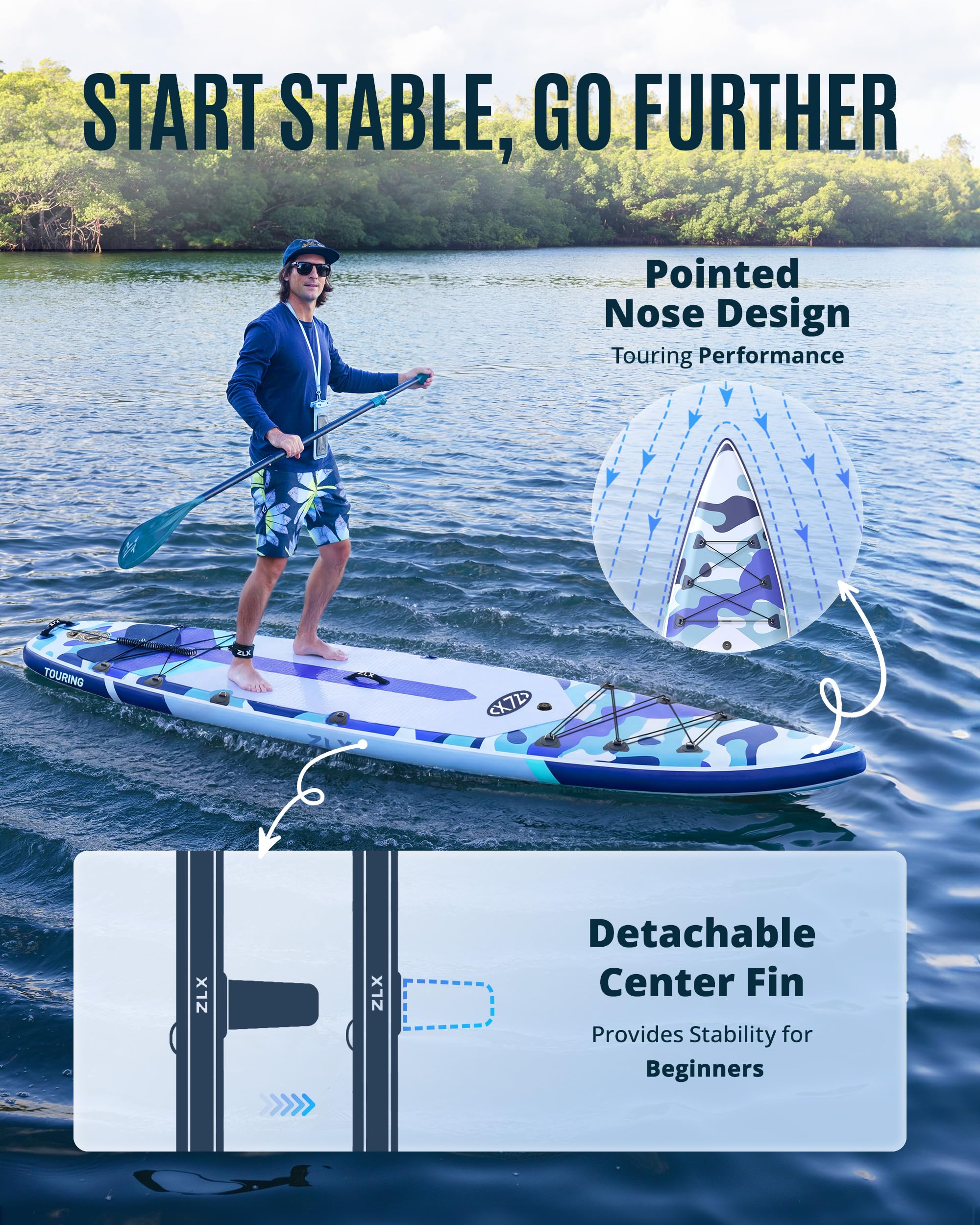 11'6" Inflatable Stand Up Paddle Board for Beginners with Accessories