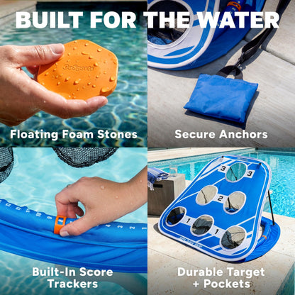 Floating Pool Cornhole Game for Adults & Family Water Fun