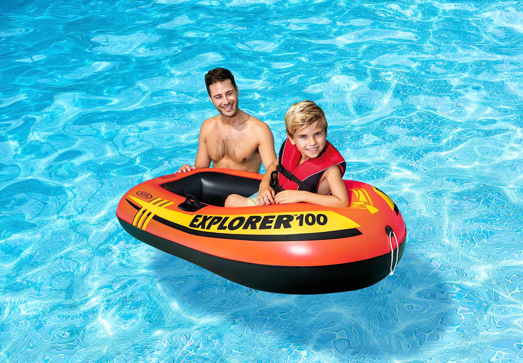 Compact Inflatable Boat with Dual Air Chambers and Oar Locks
